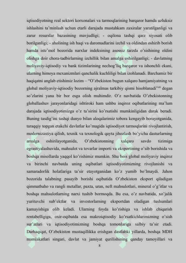 Globallashuv sharoitida mamlakat milliy raqobatbardoshligini oshirish omillari 8