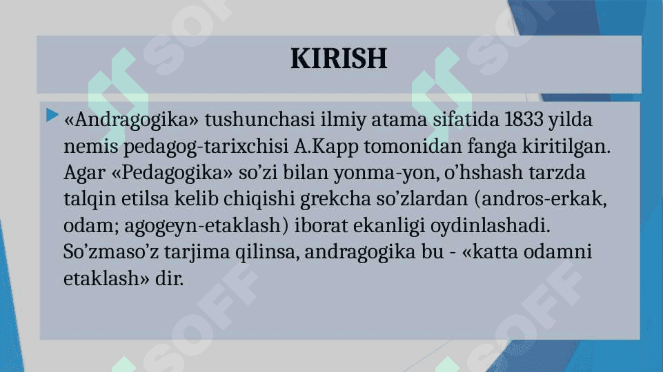 Androgogika fanining maqsad va vazifalari 2