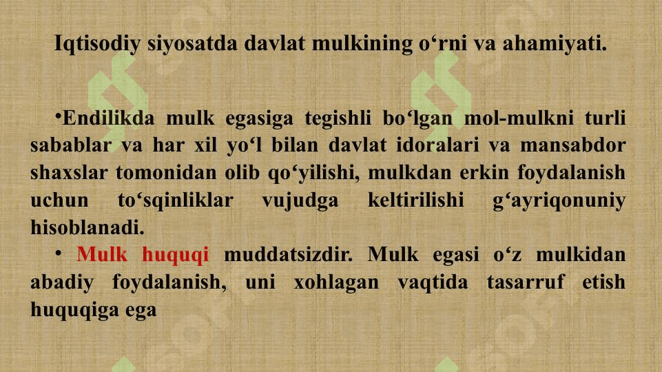 DAVLAT MULKINI XUSUSIYLASHTIRISH VA BOSHQARISH 4