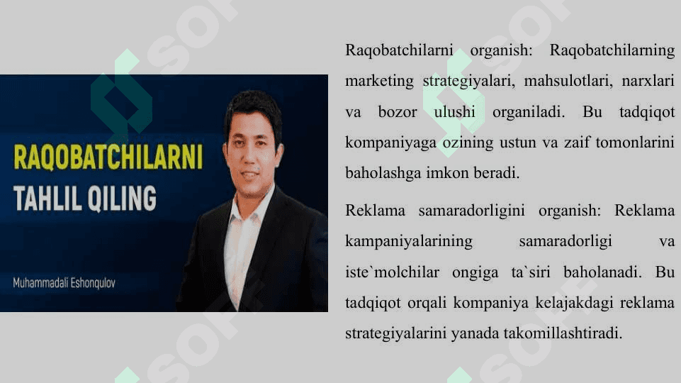 MARKETING TADQIQOT LOYIHASINI ISHLAB CHIQISH 5