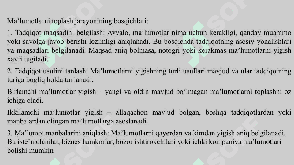 MARKETING TADQIQOT LOYIHASINI ISHLAB CHIQISH 7