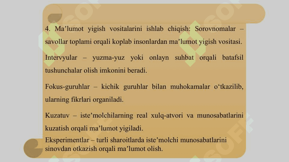 MARKETING TADQIQOT LOYIHASINI ISHLAB CHIQISH 8