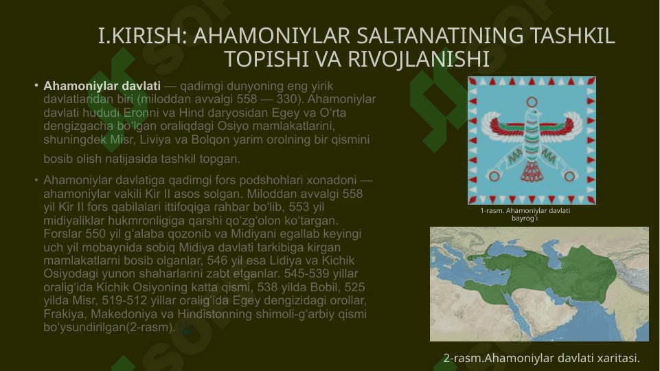 QADIMGI(AHAMONIYLAR), ILK ANTIK VA KUSHONLAR DAVRI ME`MORCHILIGI 2
