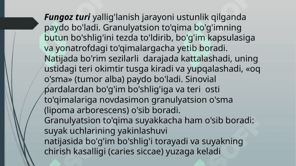Suyak va bo'g'im sili.Sil limfadeniti.Aktinomikoz 5