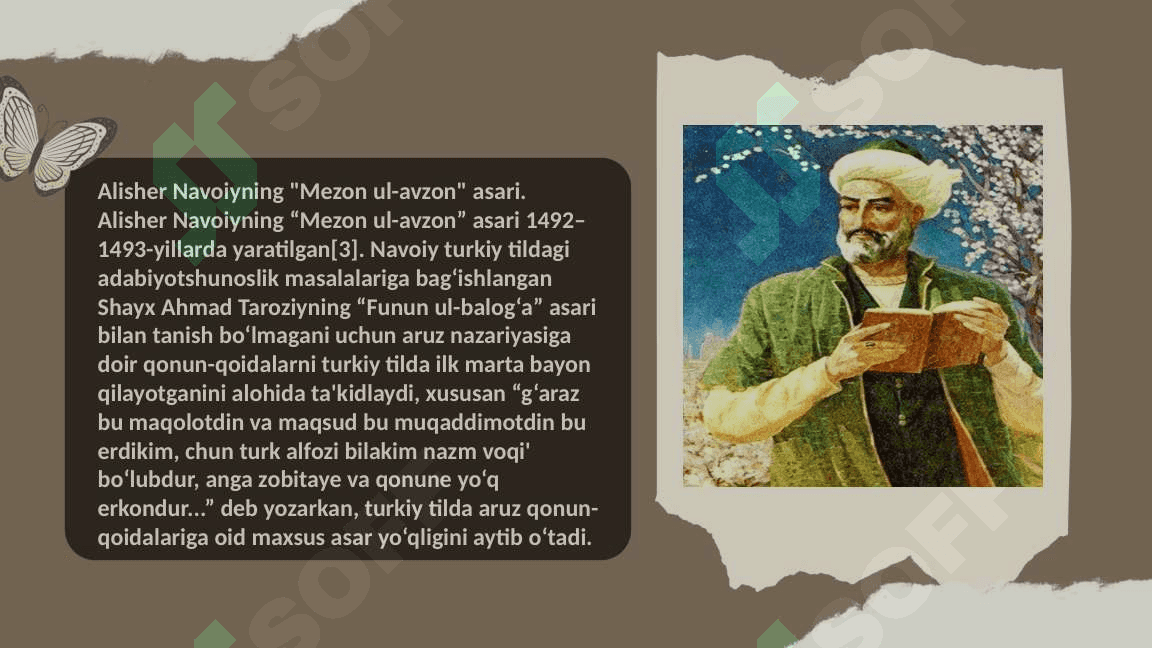 Alisher Navoiyning “Mezon ul-avzon” asari haqida 2