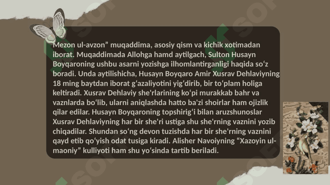 Alisher Navoiyning “Mezon ul-avzon” asari haqida 3