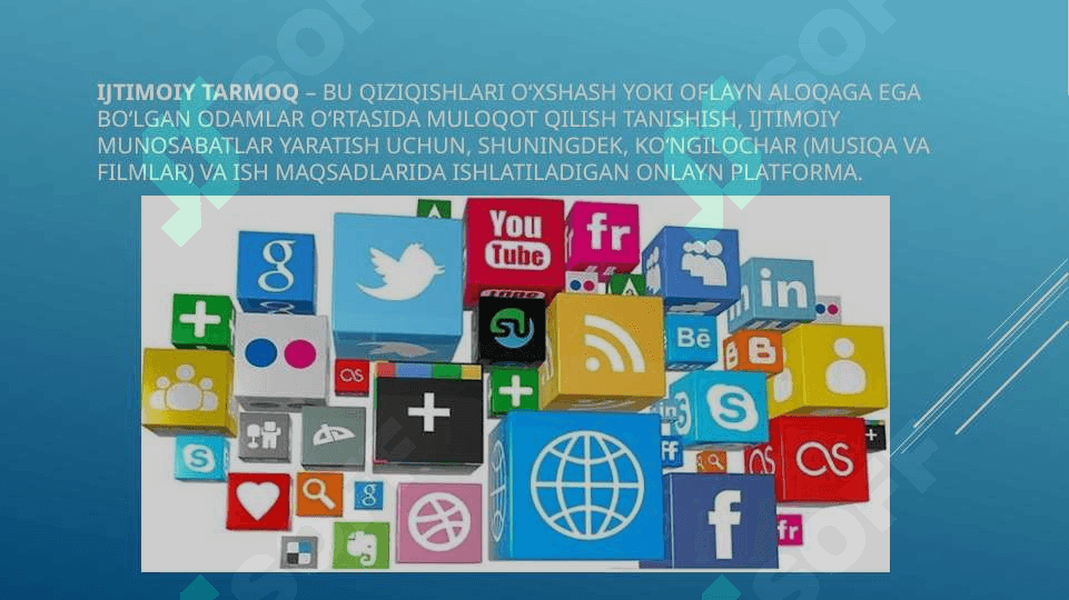 IJTIMOIY TARMOQLAR  HAQIDA  TAQDIMOT 3