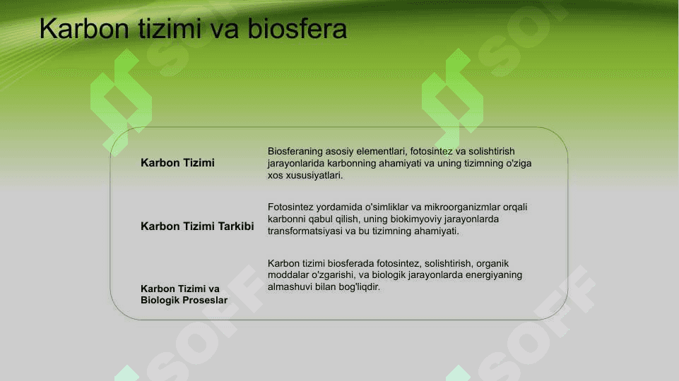 Biosfera chegaralari , tarkibi , funksiyalari , biomassasi 6