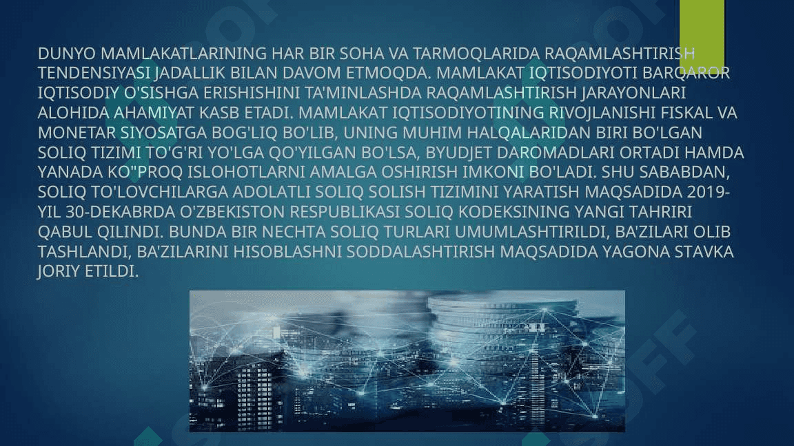 “Soliq tizimida raqamlashtirish jarayoni.” 4