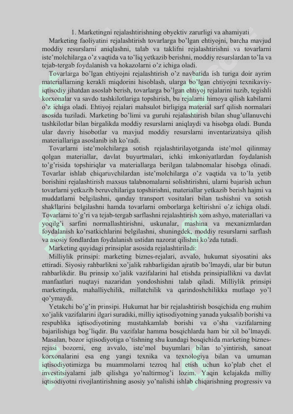 Marketing – biznes rejasi 2