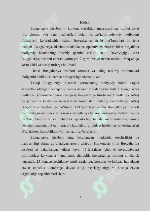 Buxgalteriya hisobotining mohiyati, ahamiyati va tarkibi 1