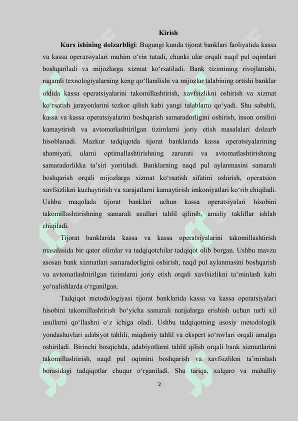 Kassa operatsiyalari natijalarini moliyaviy hisobotlarda aks ettirish 2