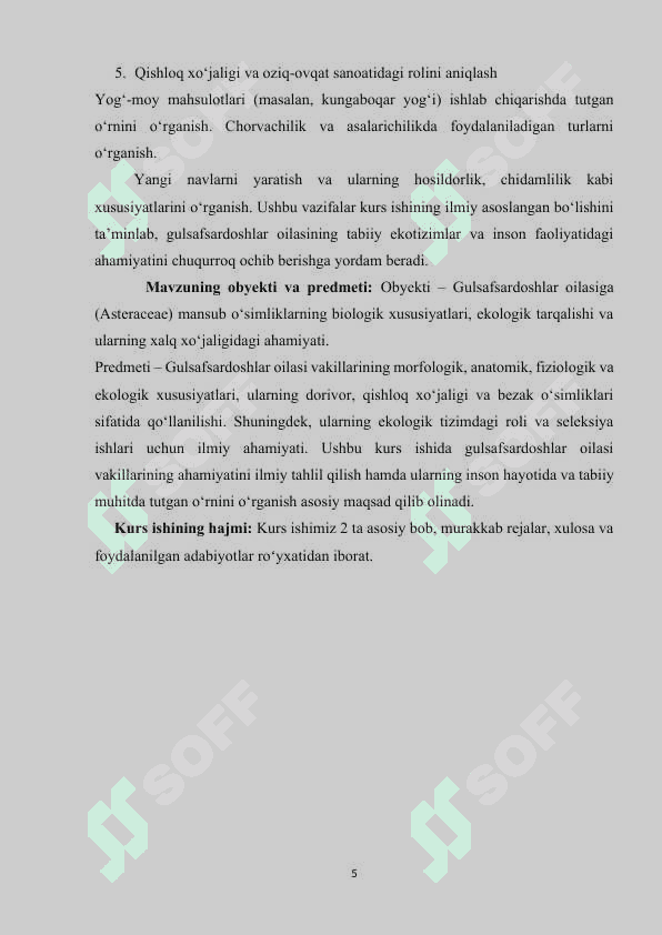 Gulsafsardoshlar oilasi 5