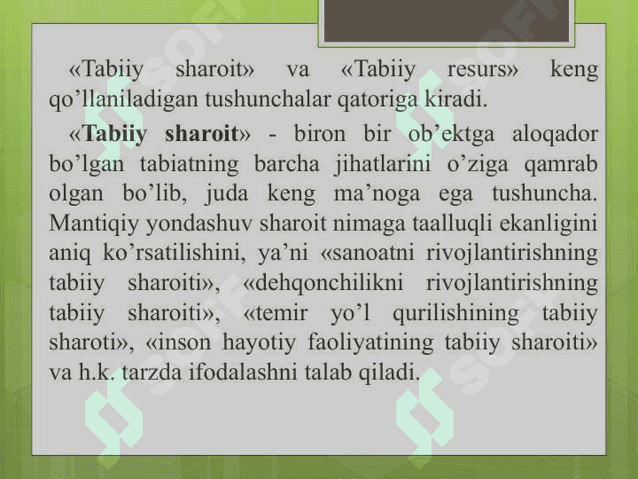 Tabiiy resurslar va ulardan oqilona foydalanish 4