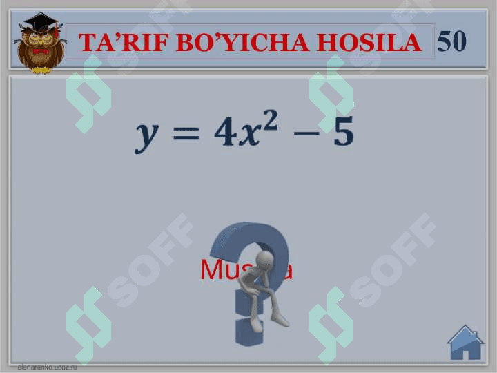 Funksiya hosilasi va unga doir misollar ishlash 8