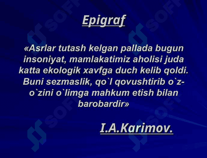 XXI asrda ekologik tahdidlar va ularni 2