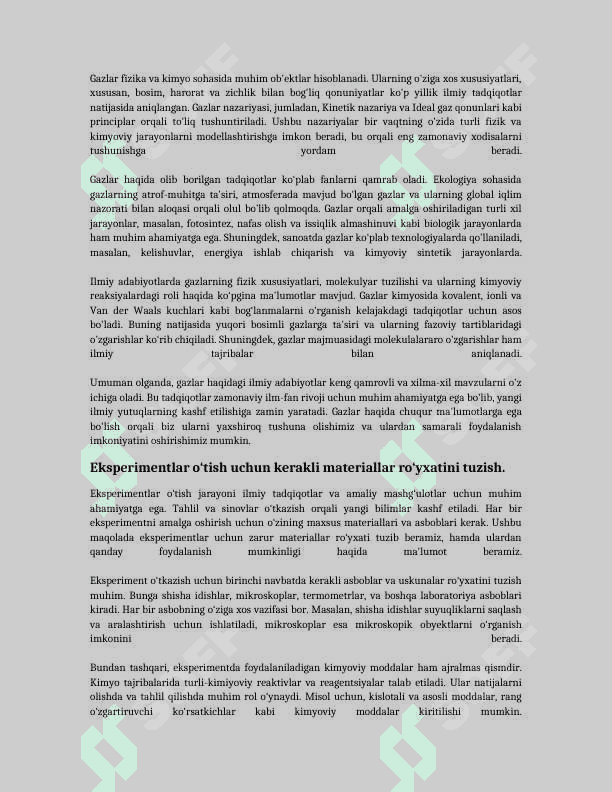 Gaz molekulalarining o'ziga xos xususiyatlarini aniqlash 4