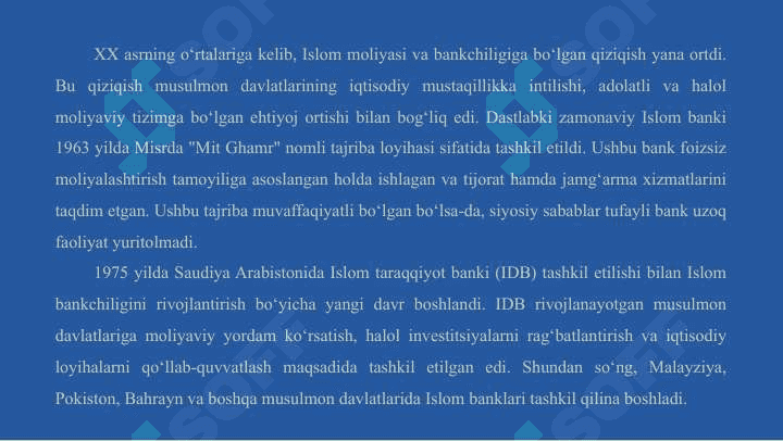 Islom bankining rivojlanish istiqbollari 4