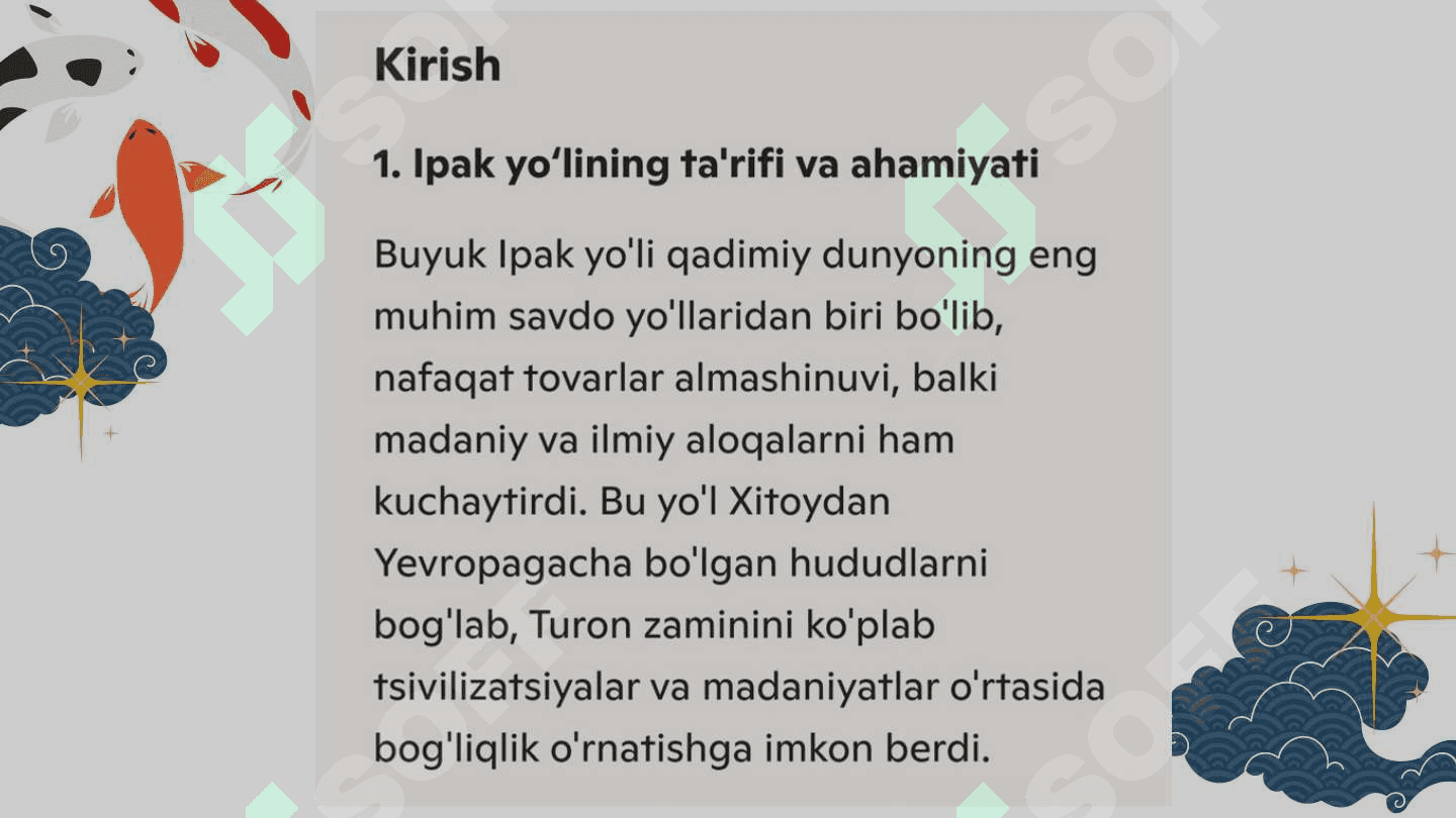 Buyuk ipak yoʻlining taraqqiyotning bosqichlari Slayd 3