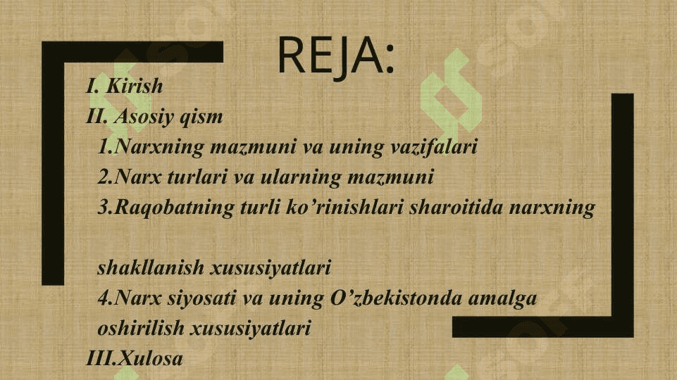 Narxning mohiyati va uning shakllanish xususiyatlari 2