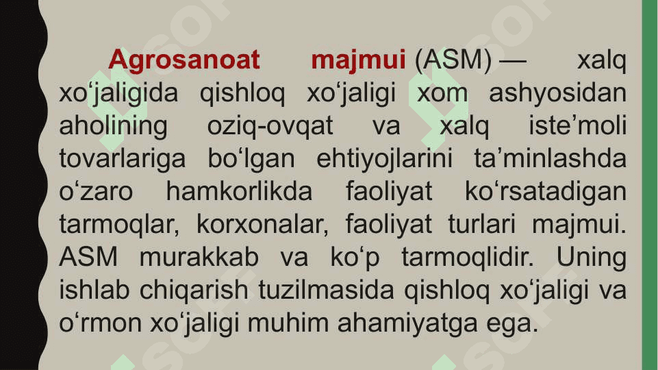 O`ZBEKISTON AGROSANOAT MAJMUASI VA UNING RIVOJLANISHI 2