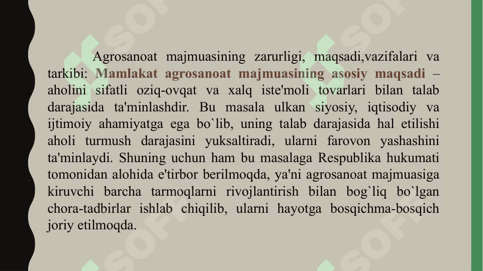 O`ZBEKISTON AGROSANOAT MAJMUASI VA UNING RIVOJLANISHI 8