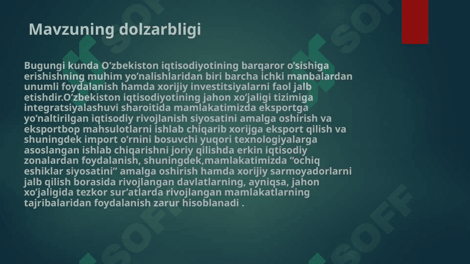 Mavzuning dolzarbligi 3