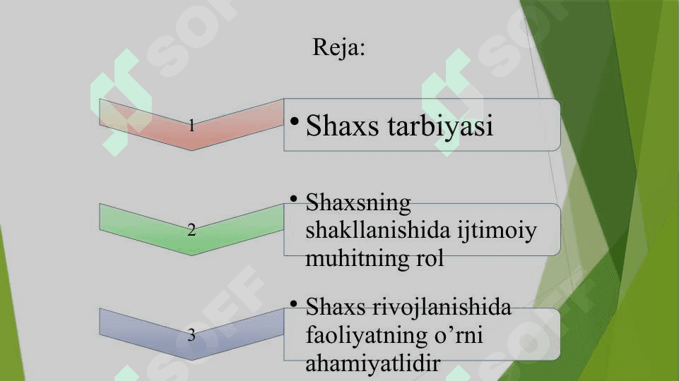 Shaxsning rivojlanish tarbiyasi va ijtimoiylashuvi 2