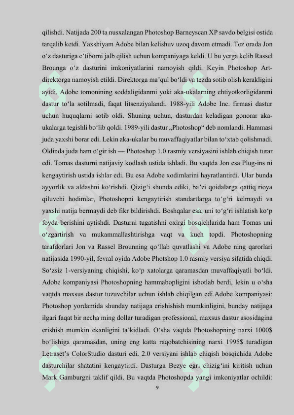 Adobe photoshop dasturida tasvirlar bilan ishlash 8