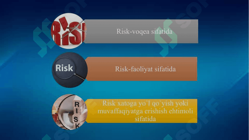 Risklarni boshqarish va ularni sug’urtalash 6