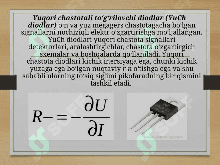 Past chastotali to’g’irlovchi diodlar 4