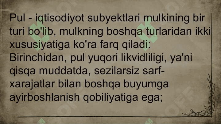 Pul bozorida muvozanat 2