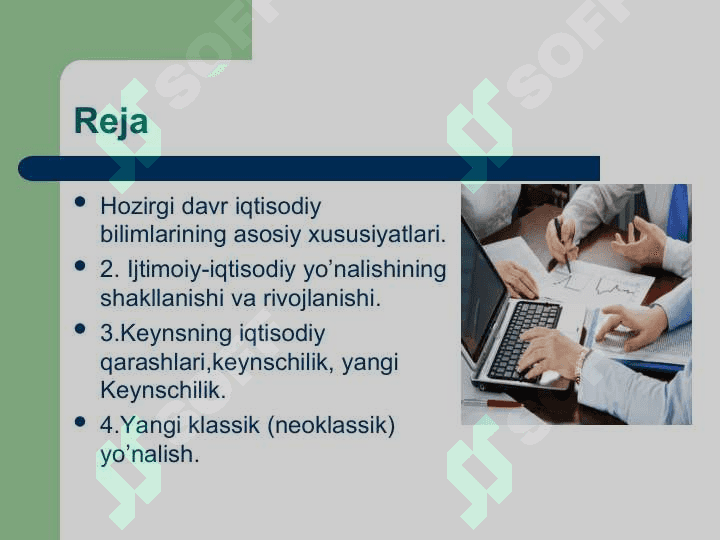 Hozirgi zamon ga’rb iqtisodiyoti va uning asosiy yo’nalishlari 2