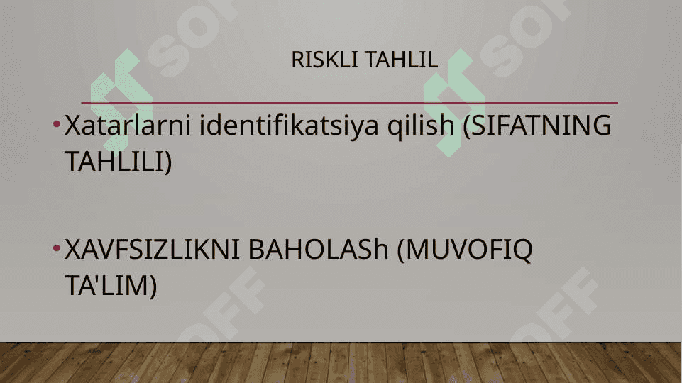 Risklarni miqdoriy baholash va uni aniqlash usullari 5