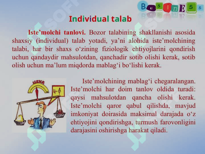 Individual va bozor talabi 3