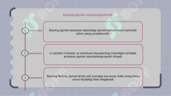 Seyning qiymat nazariyasi 2