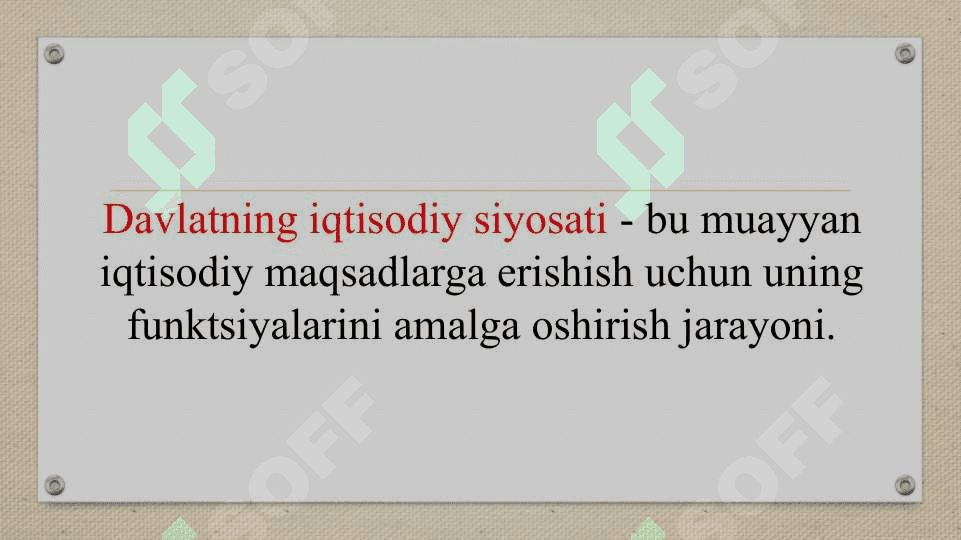 Iqtisodiy siyosat 2