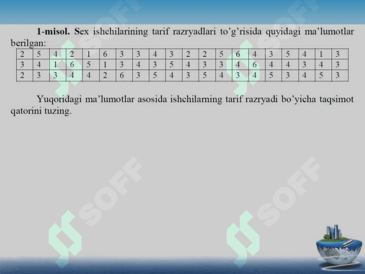 Statistik ma’lumotlarni jadval va grafiklarda tasvirlash 2