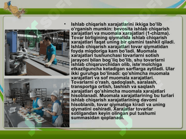 Ishlab chiqarish xarajatlarining tushunchasi va uning tarkibi, turlari 3