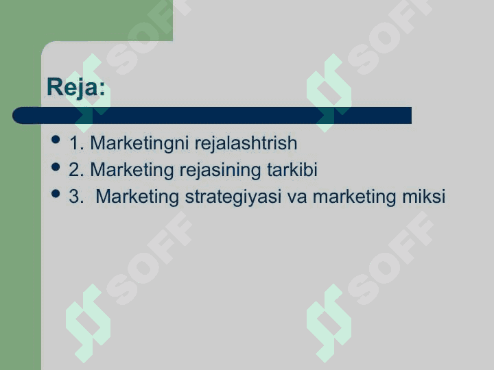 Marketingni rejalashtirish 2