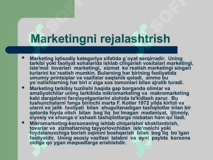 Marketingni rejalashtirish 3