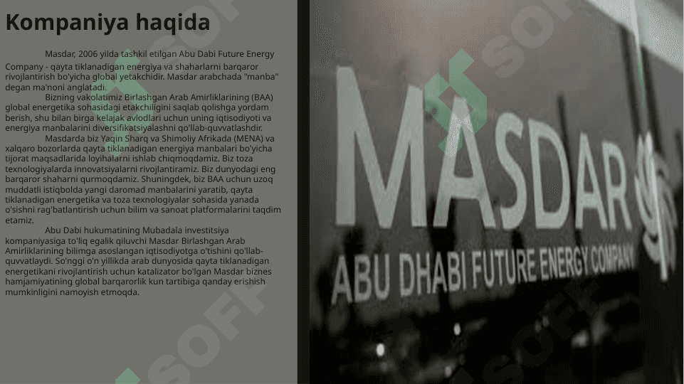 Masdar kompaniyasi 2