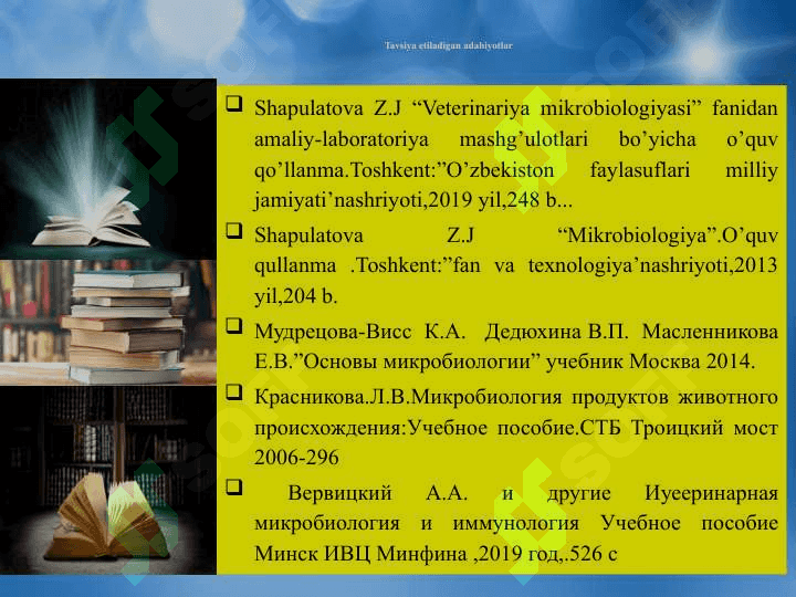 Chorvachilik manbalarining mikroorganizmlar bilan zararlanish manbalari 2