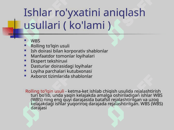 Loyihani rejalashtirish 7
