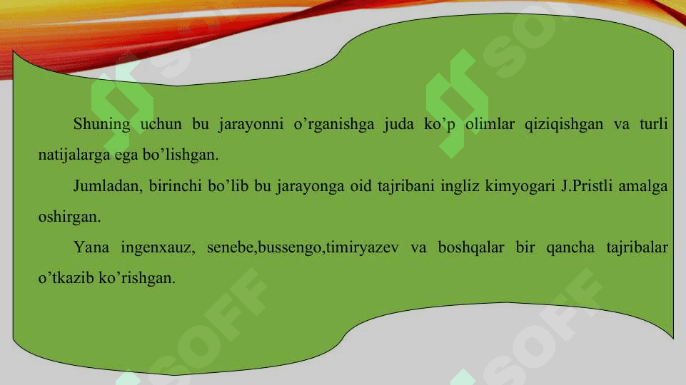 Fotosintezni tabiatda tutgan o’rni 4