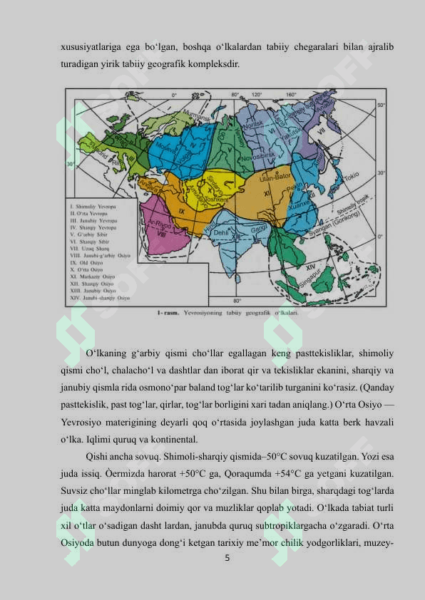 O‘RTA OSIYO TABIIY GEOGRAFIK O‘LKASI HAQIDA TUSHUNCHA 5