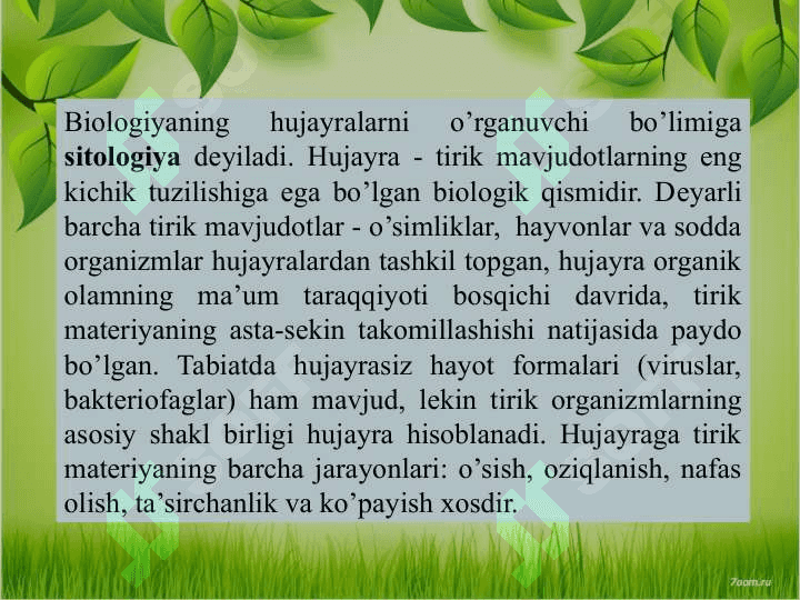 HAYOTNING HUJAYRA DARAJASI 4