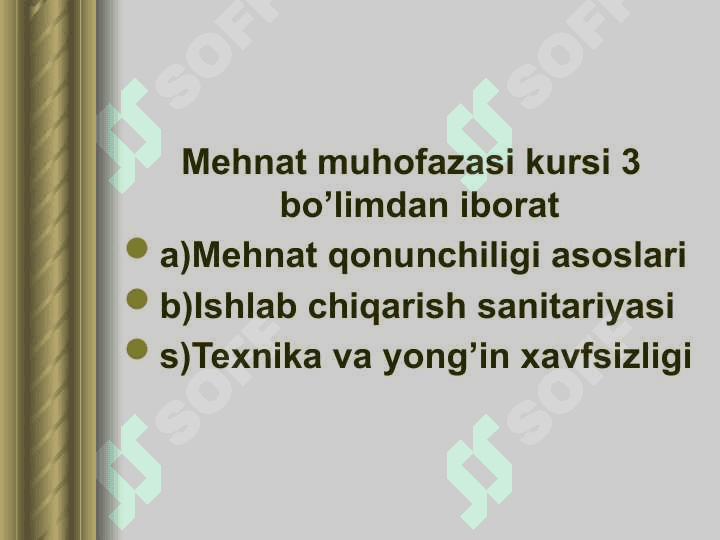 Mehnatni muhofaza qilishning umumiy masalalari 3