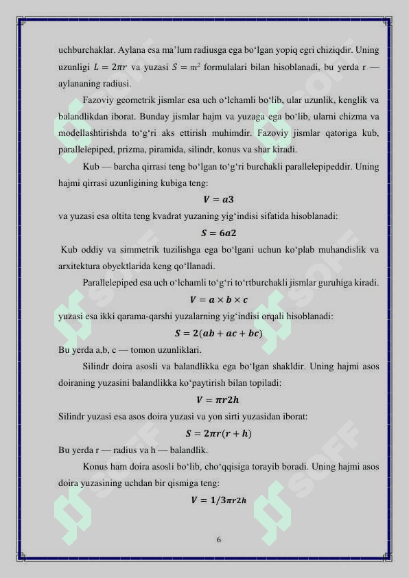 Geometrik jismlar va ularning proyeksiyalarini yasash 6