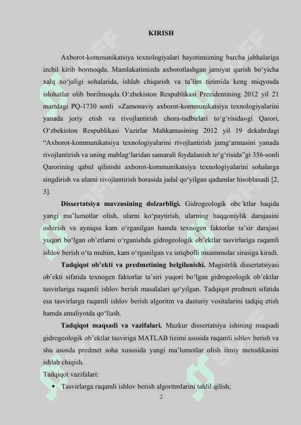 Tasvirlarga ishlov berish jarayonining dasturiy ta’minotini MATLAB muhitida ishlab chiqish 2